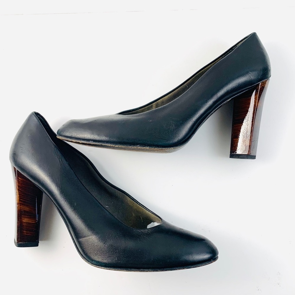 STUARY WEITZMAN Black Leather Heels